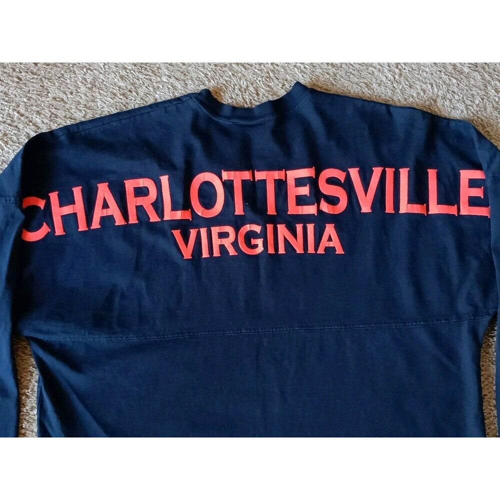 Spirit Jersey Sweatshirt Medium Virgina Graphic Puff Print Blue Long Sleeve - Picture 2 of 7